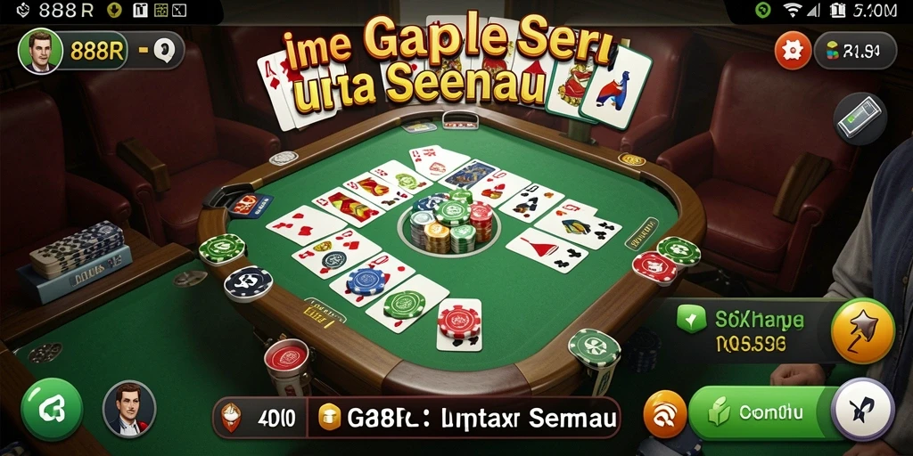 Tampilan gameplay Gaple yang seru dan menarik di 888R.