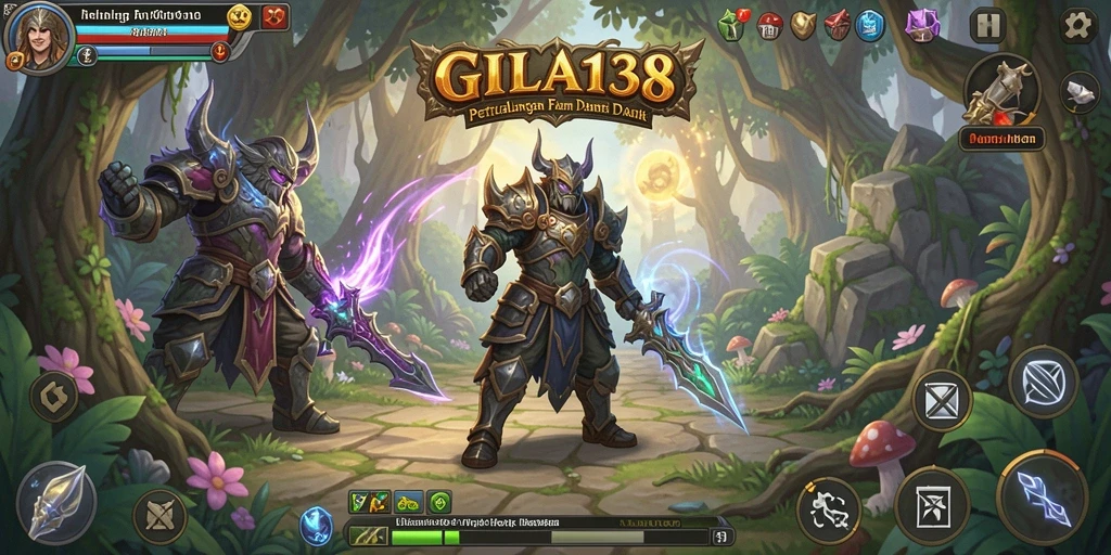 Screenshot utama GILA138 menampilkan momen epik dalam pertarungan RPG.