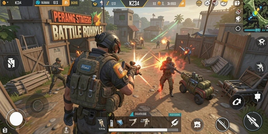 Tampilan menarik dari pertempuran seru di K234 Battle Royale.