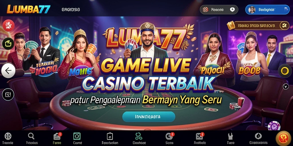 Screenshot gameplay LUMBA77 dengan dealer langsung yang interaktif.