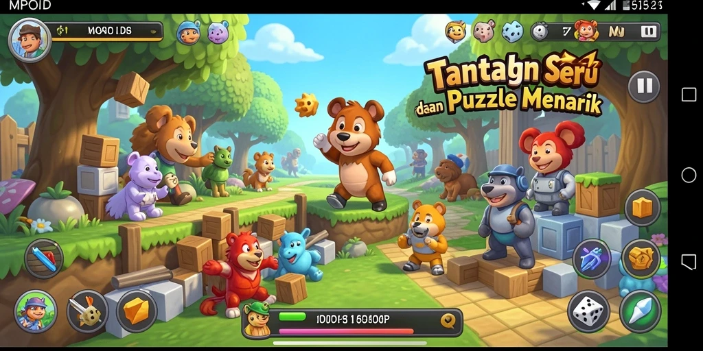 Tangkapan layar gameplay seru MPOID dengan tantangan Puzzle.