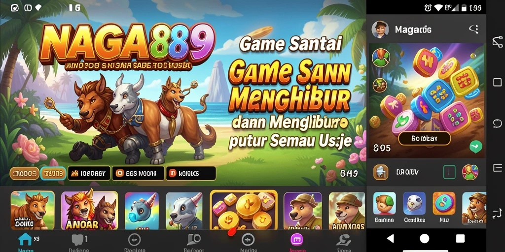 Screenshot utama NAGA889 menampilkan gameplay yang santai dan menyenangkan.