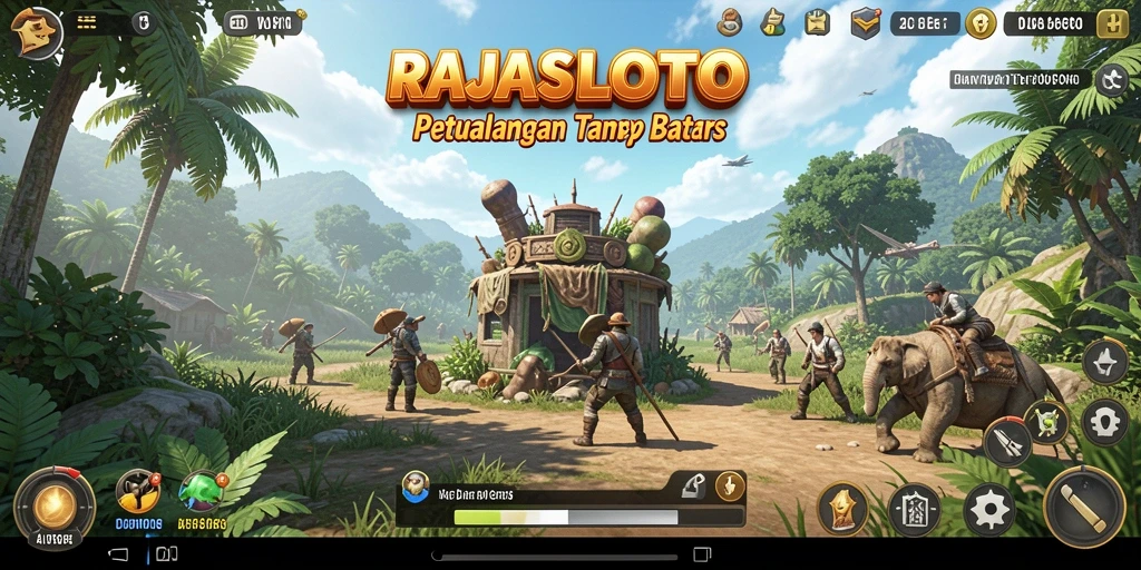 Tampilan gameplay menarik dari RAJASLOTO dalam dunia terbuka.